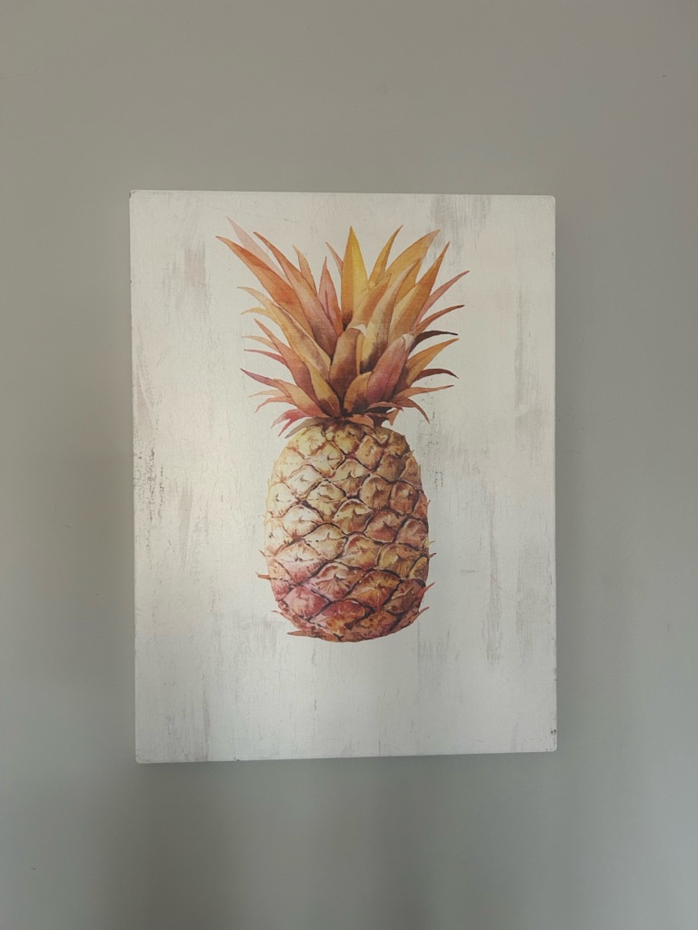 Pineapple Wall Art Print in Yellow and Tan